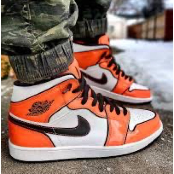 Jordan Other - Nike Jordan 1 Mids | PATENT leather Turf Orange SE | M9.5/W11